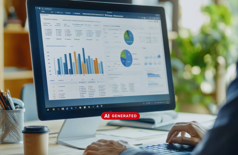 Bildschirm mit Charts (AI GENERATED)